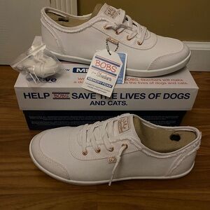 Skechers Bobs B Cute, White and Rose Gold, 10 Medium, NWB